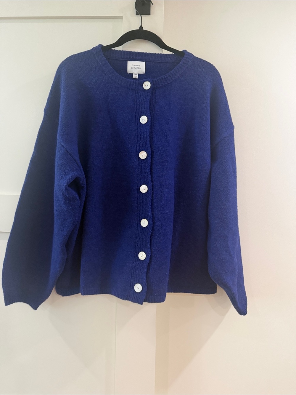 Women's Cozy Blue Button-Front Cardigan Sweater
